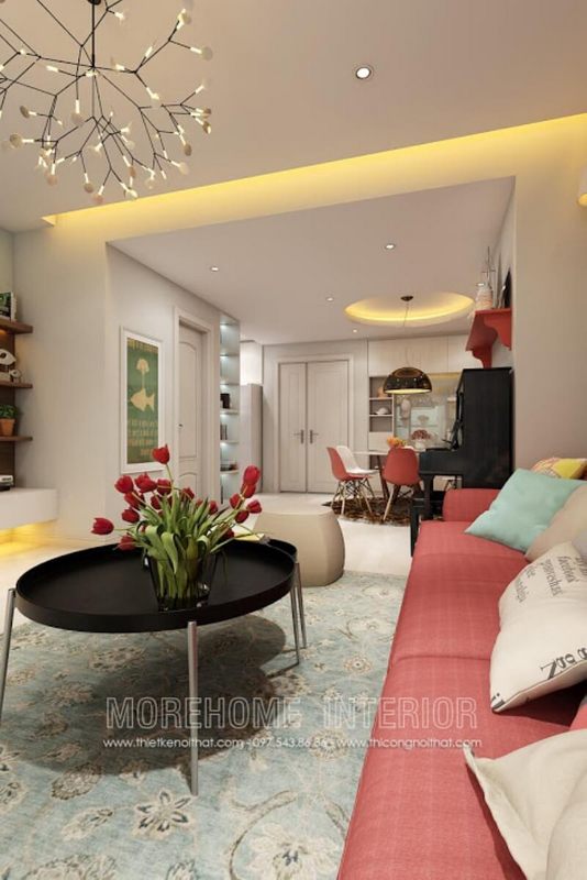 Bàn trà MH-HD025 gỗ công nghiệp trang trí phòng khách chung cư đơn giản