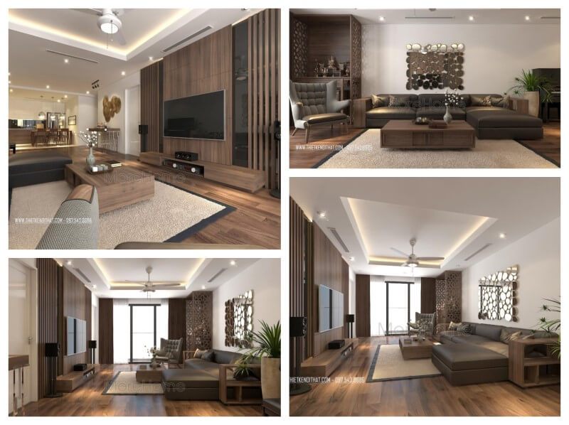 Trang trí nội thất phòng khách chung cư đẹp và sang trọng hơn với mẫu bàn trà gỗ óc chó tự nhiên đắt tiền này.