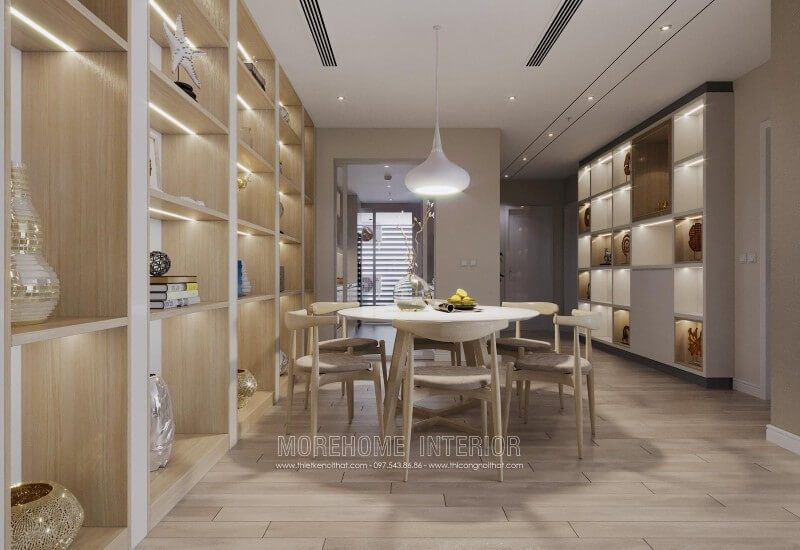Thiết kế nội thất phòng ăn chung cư hiện đại