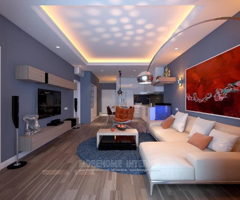 Mẫu bàn trà gỗ công nghiệp đầy lạ mắt, không gian lưu trữ rộng rãi là điểm nhấn đẹp cho phòng khách.